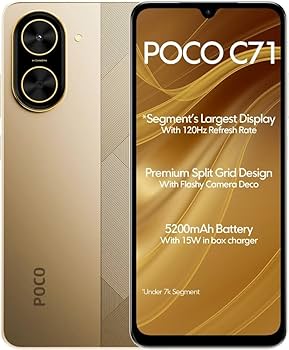 POCO C71 ゴールド POCO C71, Desert Gold (4GB, 64GB) : Amazon.in: Electronics
